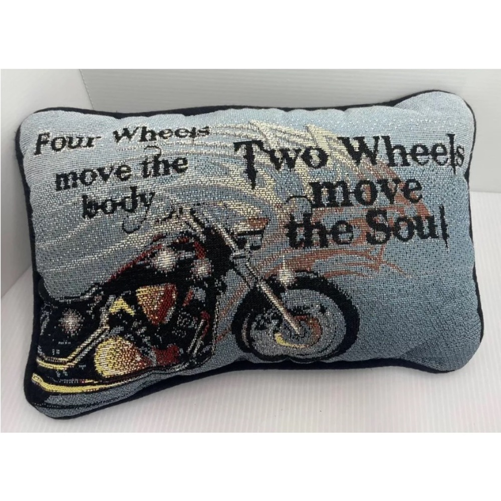 Motorcycle Tapestry Word Pillow Four Wheels Move Body Two Wheels Move The Soul